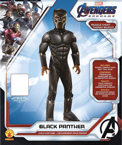 Rubie's Official Marvel Avengers Endgame Black Panther Deluxe Childs Costume, Kids Superhero Fancy Dress