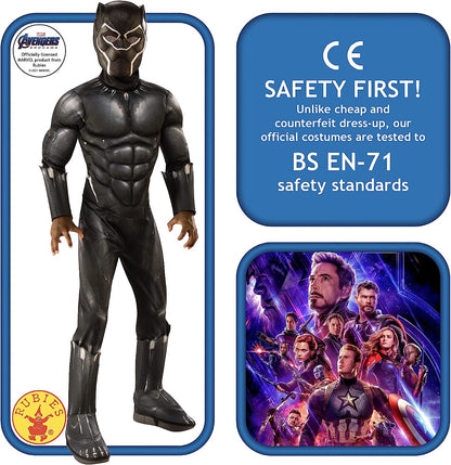 Rubie's Official Marvel Avengers Endgame Black Panther Deluxe Childs Costume, Kids Superhero Fancy Dress