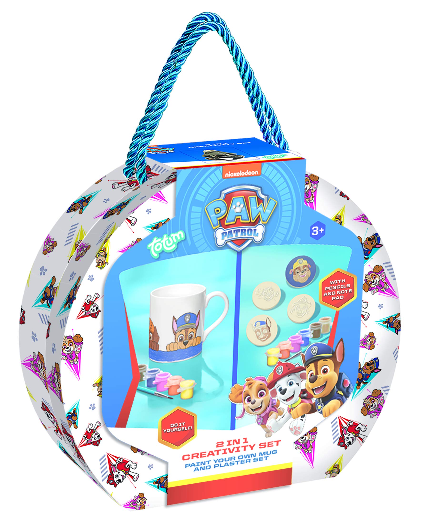 Paw Patrol 720800 geschenkdoos 2 in 1: Mok om in te kleuren motieven en gipsfiguren knutselset