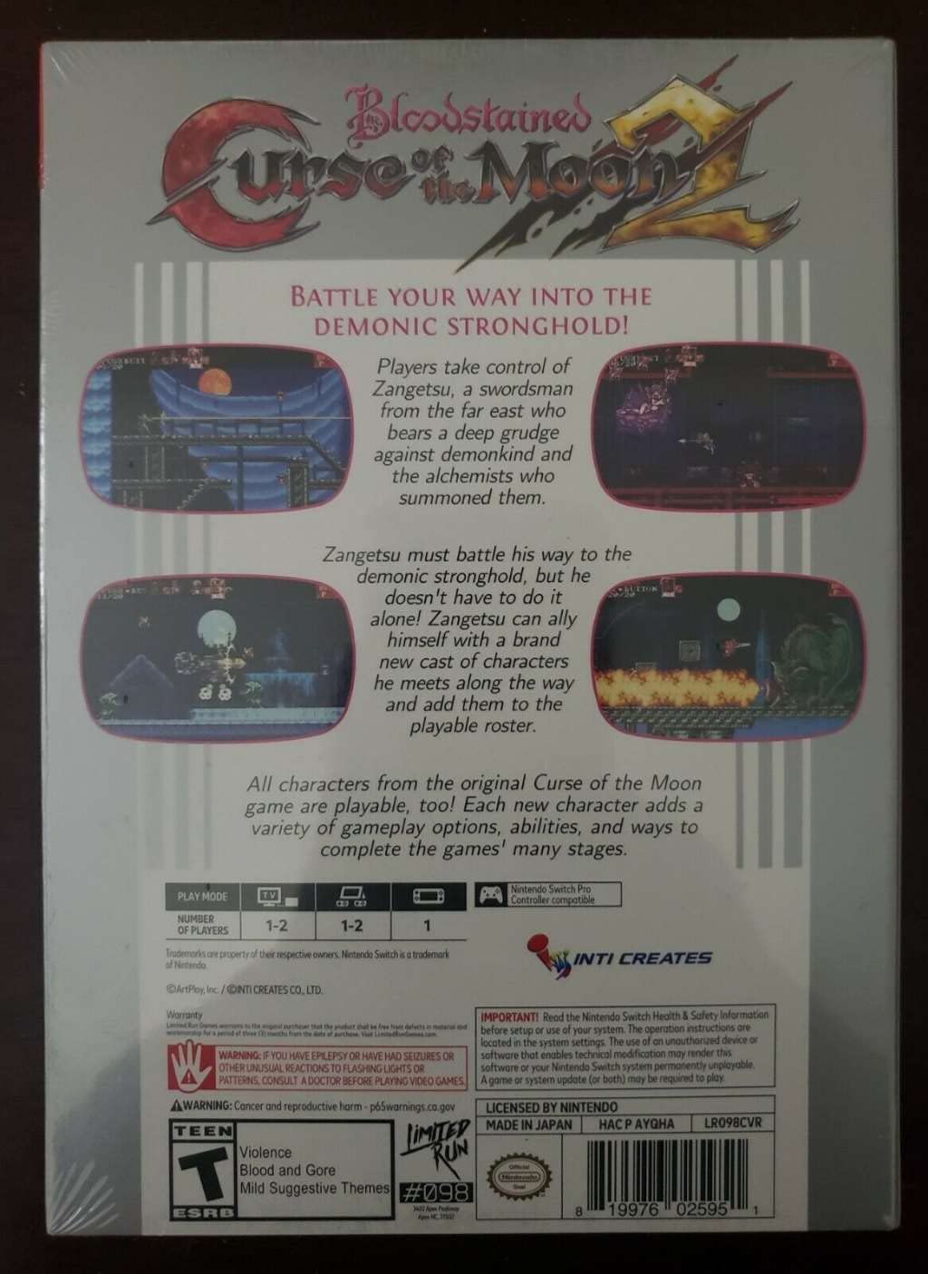 Nintendo Switch - Bloodstained: Curse Of The Moon 2 Classic Edition (Limited Run #98) (Import)