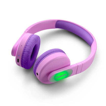 PHILIPS TAK4206PK/00 Auriculares de Diadema Inalámbricos Bluetooth para Niños, Luces LED de Colores, Wireless, Rosa (Pink)