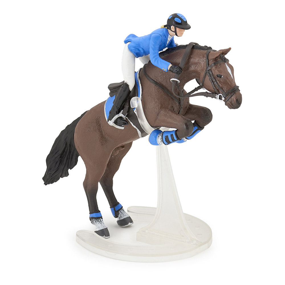 PAPO Horse and Ponies Jumping Horse with Riding Girl Toy Figure, Multi-colour (51560)
