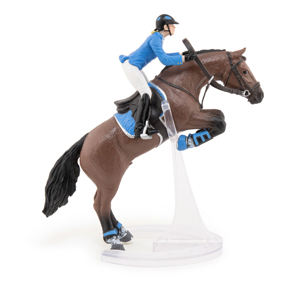 PAPO Horse and Ponies Jumping Horse with Riding Girl Toy Figure, Multi-colour (51560)