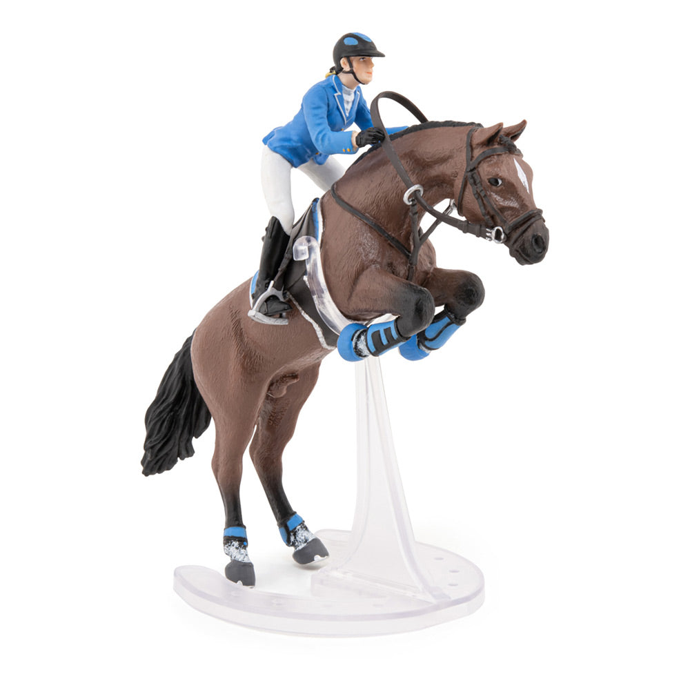 PAPO Horse and Ponies Jumping Horse with Riding Girl Toy Figure, Multi-colour (51560)