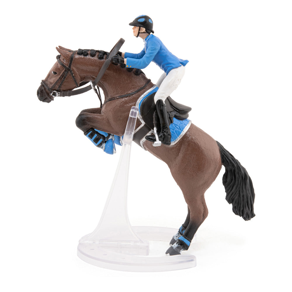 PAPO Horse and Ponies Jumping Horse with Riding Girl Toy Figure, Multi-colour (51560)