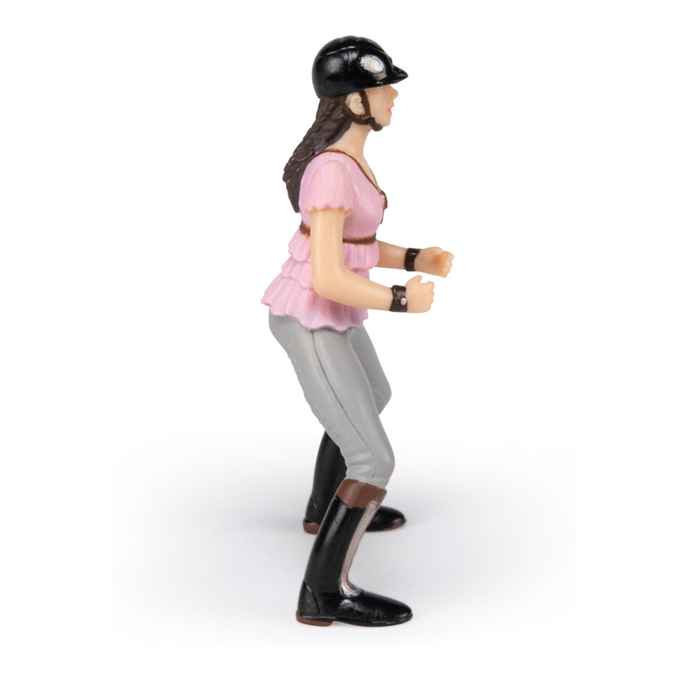 PAPO -Handbemalt - Figuren -Pferd, Fohlen und Ponys -Reiterin Fashion rosa-52006-Sammelbar-Für Kinder - Geeignet für Jungen und Mädchen - Ab 3 Jahren