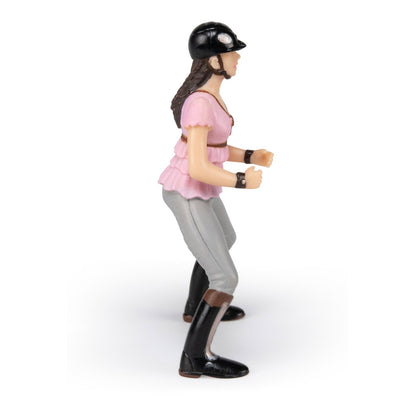 PAPO -Handbemalt - Figuren -Pferd, Fohlen und Ponys -Reiterin Fashion rosa-52006-Sammelbar-Für Kinder - Geeignet für Jungen und Mädchen - Ab 3 Jahren