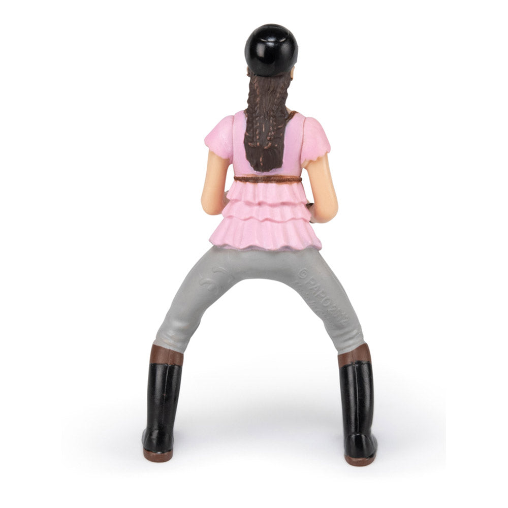 PAPO -Handbemalt - Figuren -Pferd, Fohlen und Ponys -Reiterin Fashion rosa-52006-Sammelbar-Für Kinder - Geeignet für Jungen und Mädchen - Ab 3 Jahren