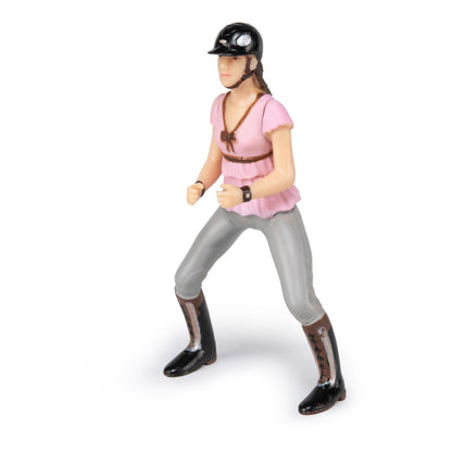PAPO -Handbemalt - Figuren -Pferd, Fohlen und Ponys -Reiterin Fashion rosa-52006-Sammelbar-Für Kinder - Geeignet für Jungen und Mädchen - Ab 3 Jahren