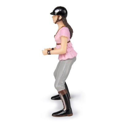 PAPO -Handbemalt - Figuren -Pferd, Fohlen und Ponys -Reiterin Fashion rosa-52006-Sammelbar-Für Kinder - Geeignet für Jungen und Mädchen - Ab 3 Jahren