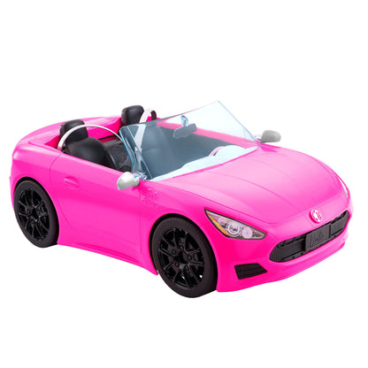 Barbie Convertible 2-Seater Vehicle, Pink Car with Rolling Wheels & Realistic Details, Gift for 3+ & Chelsea Travel Doll, Blonde, With Puppy, Carrier & Accessories, For 3 To 7 Year Olds, FWV20