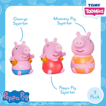 TOMY Toomies Peppa Pig, Mummy Pig, Peppa & George Bath Squirters, Baby Bath Toys, Kids Bath Toys for Water Play, Fun Bath Accessories for Babies & Toddlers, Suitable for 18 Months, 2, 3 & 4 Year Olds