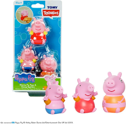 TOMY Toomies Peppa Pig, Mummy Pig, Peppa & George Bath Squirters, Baby Bath Toys, Kids Bath Toys for Water Play, Fun Bath Accessories for Babies & Toddlers, Suitable for 18 Months, 2, 3 & 4 Year Olds