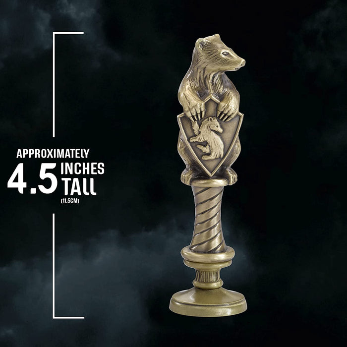 The Noble Collection Harry Potter Hufflepuff Wax Seal - 6.5in (16.5cm) Die Cast Metal Stamp and Coloured Black and Yellow Wax Set - Officially Licensed Film Set Movie Props Gifts Stationery