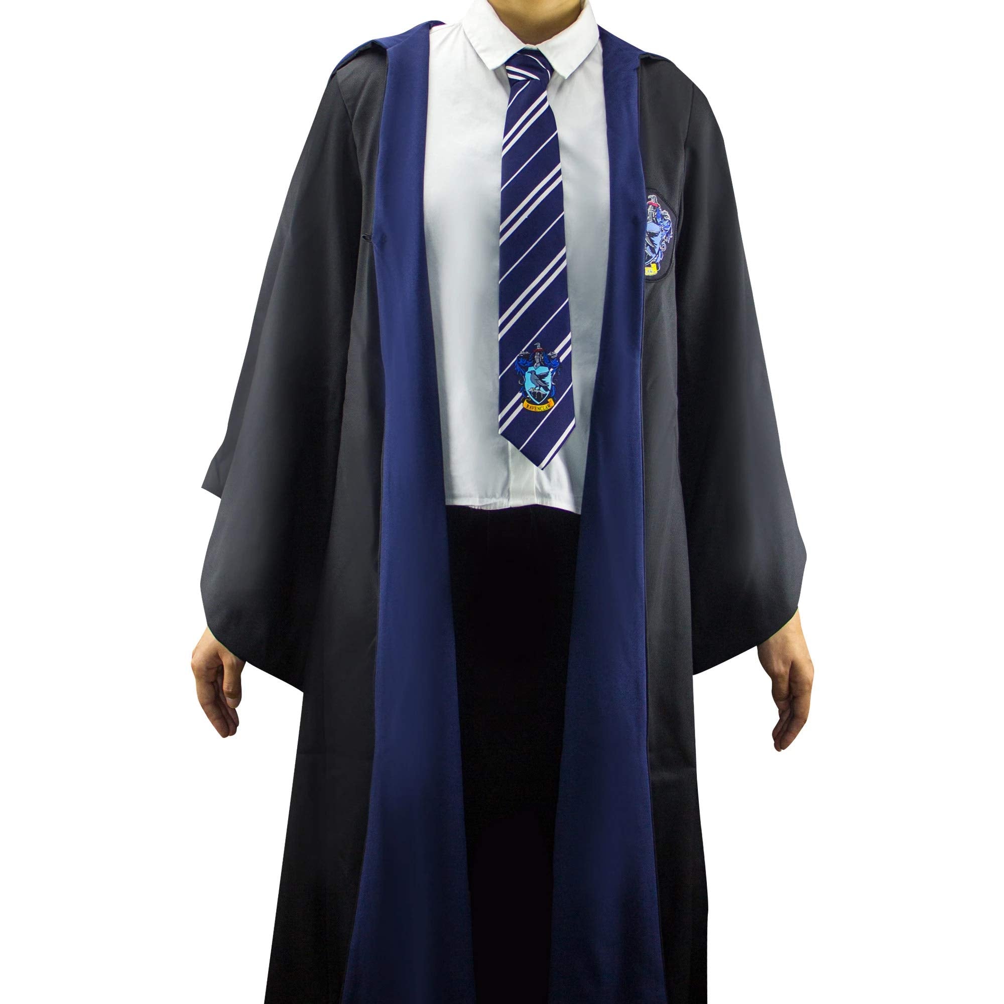 Cinereplicas Harry Potter Robe - Authentic Official Tailored Wizard Robes Cloak - Adults and Kids Size - Black & Blue - L