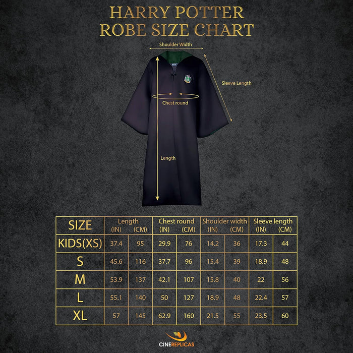 Cinereplicas Harry Potter Robe - Authentic Official Tailored Wizard Robes Cloak - Adults and Kids Size - Black & Blue