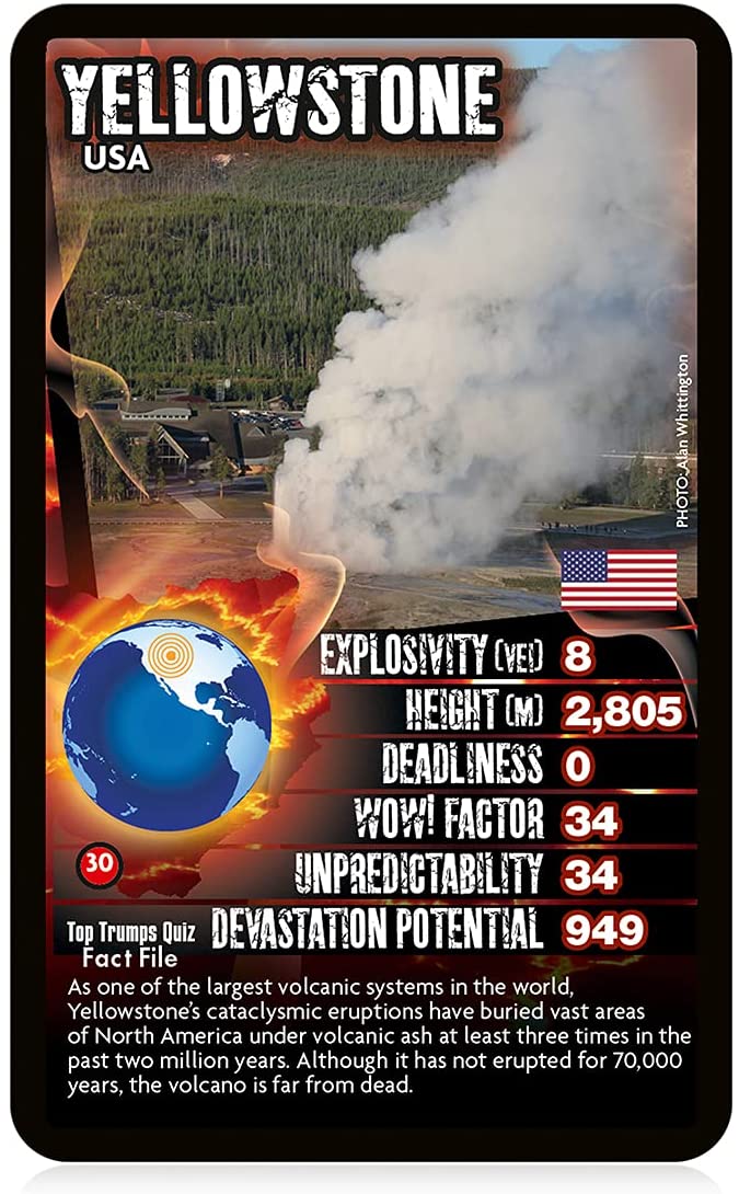 Top Trumps Volcanoes Classics Kartenspiel, erfahren Sie Fakten über Mount St. Helen, Ätna und Stromboli in diesem pädagogischen Spiel, Geschenke und Spielzeug für Jungen und Mädchen ab 6 Jahren