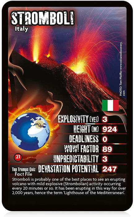 Top Trumps Volcanoes Classics Kartenspiel, erfahren Sie Fakten über Mount St. Helen, Ätna und Stromboli in diesem pädagogischen Spiel, Geschenke und Spielzeug für Jungen und Mädchen ab 6 Jahren