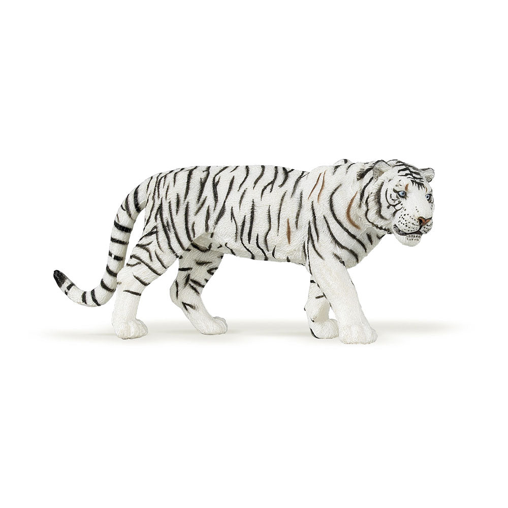 PAPO Wild Animal Kingdom White Tiger Toy Figure, White/Black (50045)