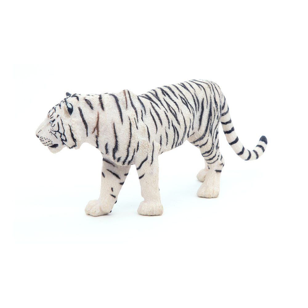 PAPO Wild Animal Kingdom White Tiger Toy Figure, White/Black (50045)