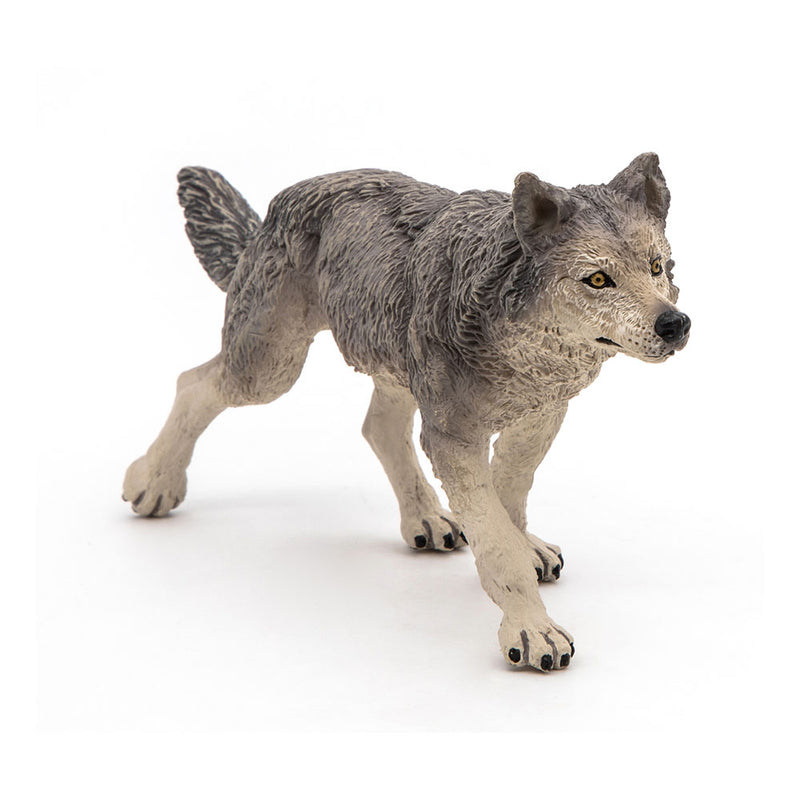 PAPO Wild Animal Kingdom Grey Wolf Toy Figure, Grey (53012)