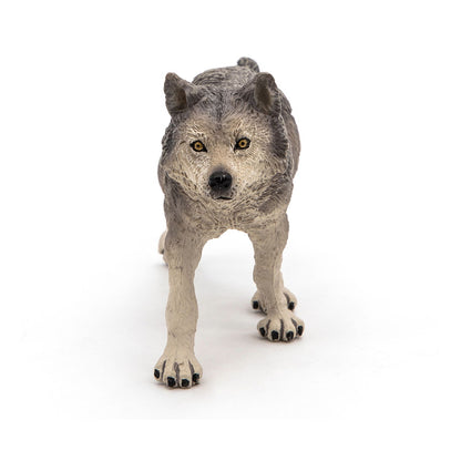 PAPO Wild Animal Kingdom Grey Wolf Toy Figure, Grey (53012)