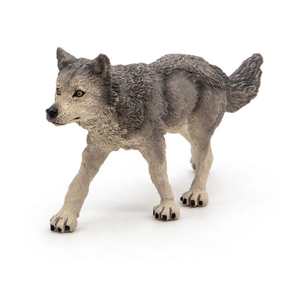PAPO Wild Animal Kingdom Grey Wolf Toy Figure, Grey (53012)