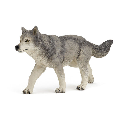 PAPO Wild Animal Kingdom Grey Wolf Toy Figure, Grey (53012)