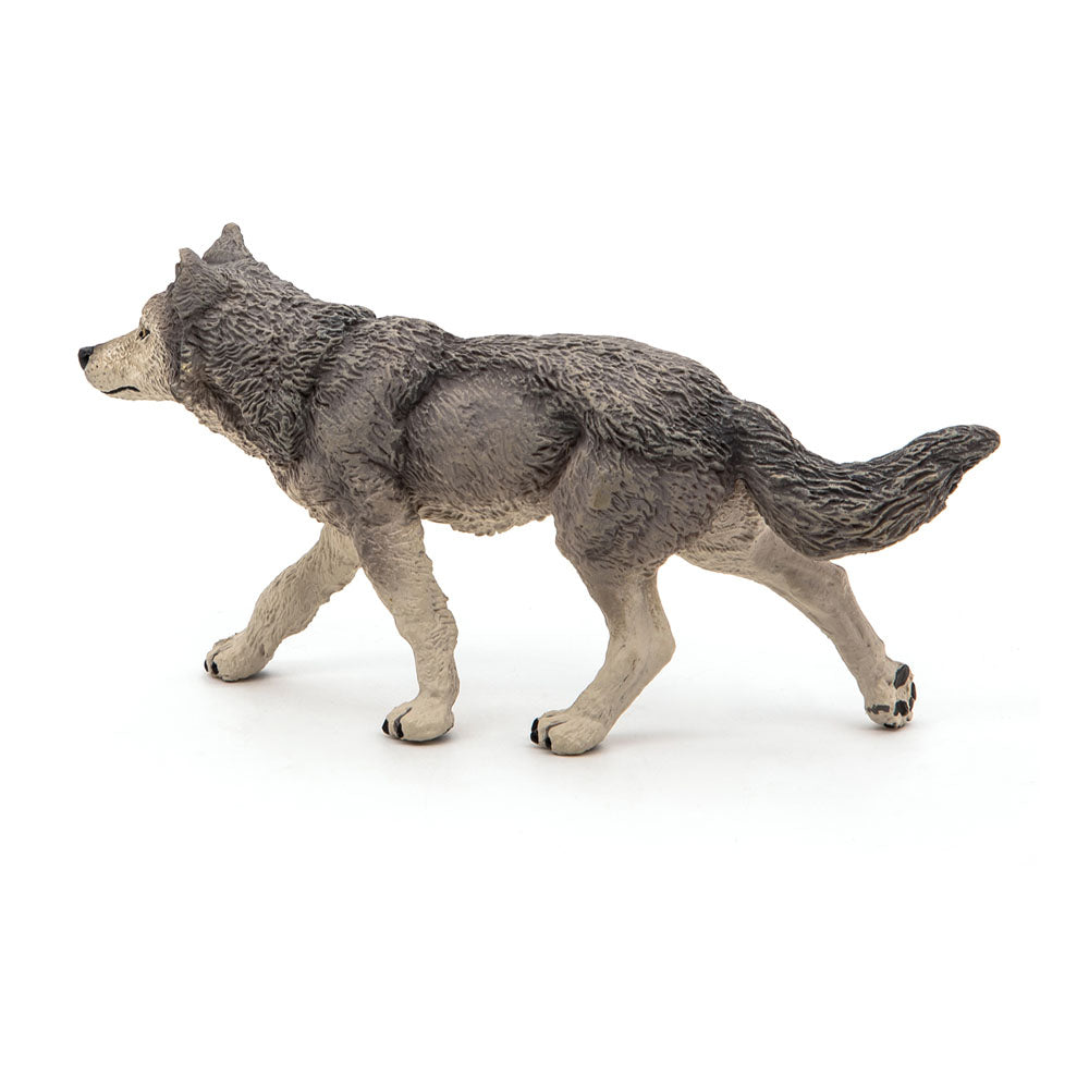PAPO Wild Animal Kingdom Grey Wolf Toy Figure, Grey (53012)