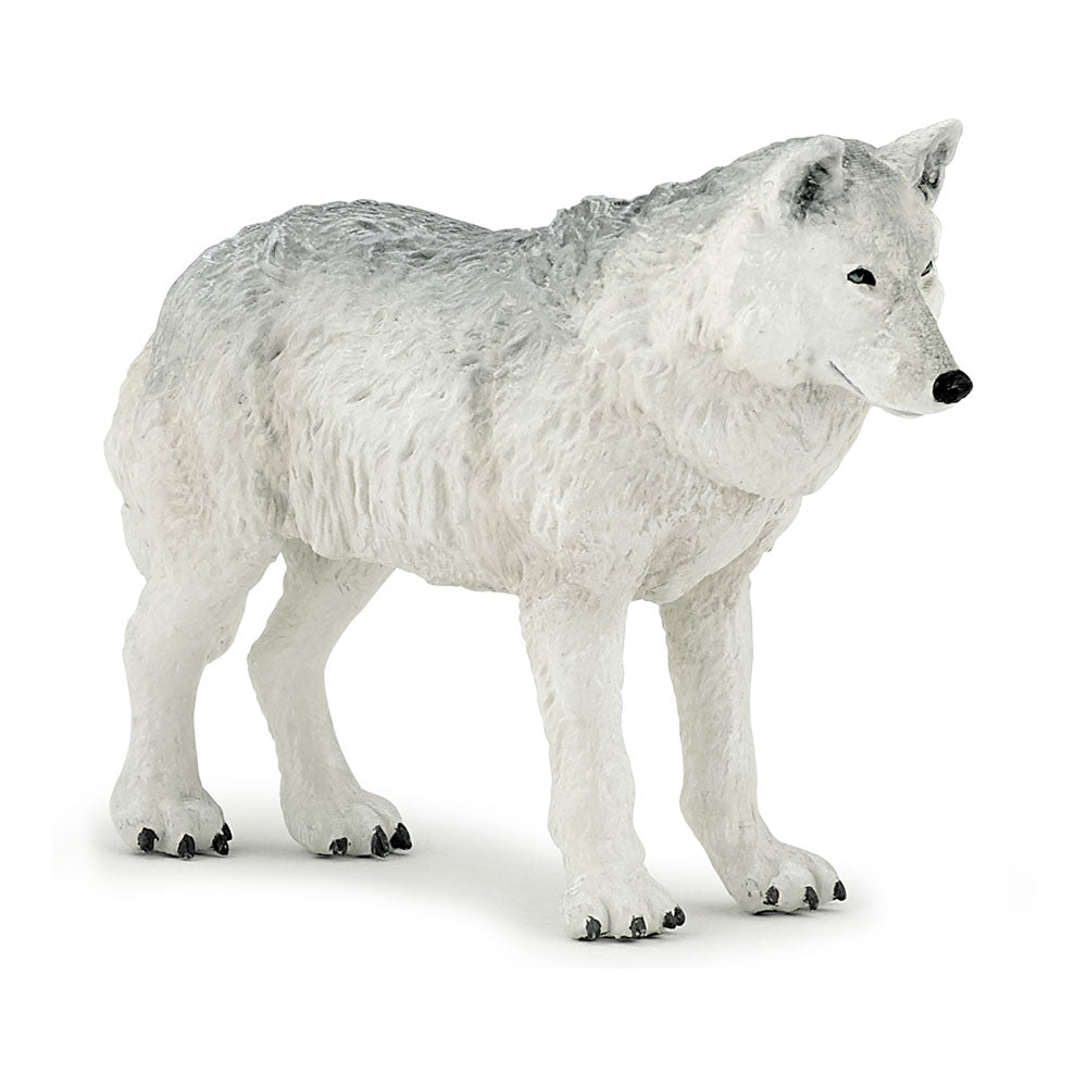 PAPO Wild Animal Kingdom Polar Wolf Toy Figure, White (50195)