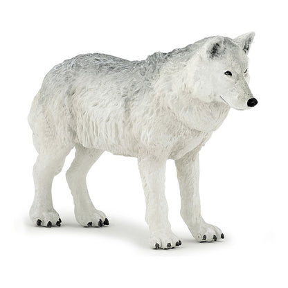 PAPO Wild Animal Kingdom Polar Wolf Toy Figure, White (50195)