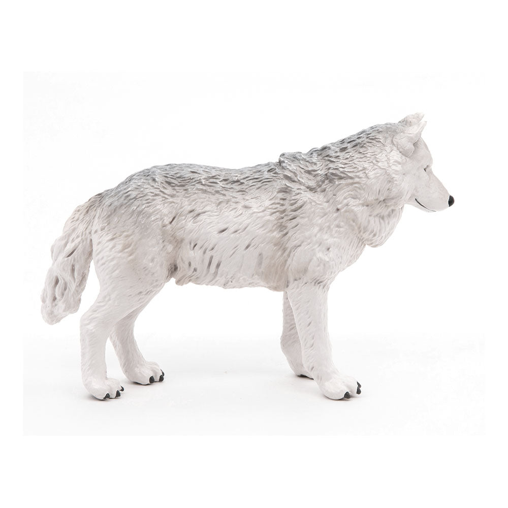 PAPO Wild Animal Kingdom Polar Wolf Toy Figure, White (50195)