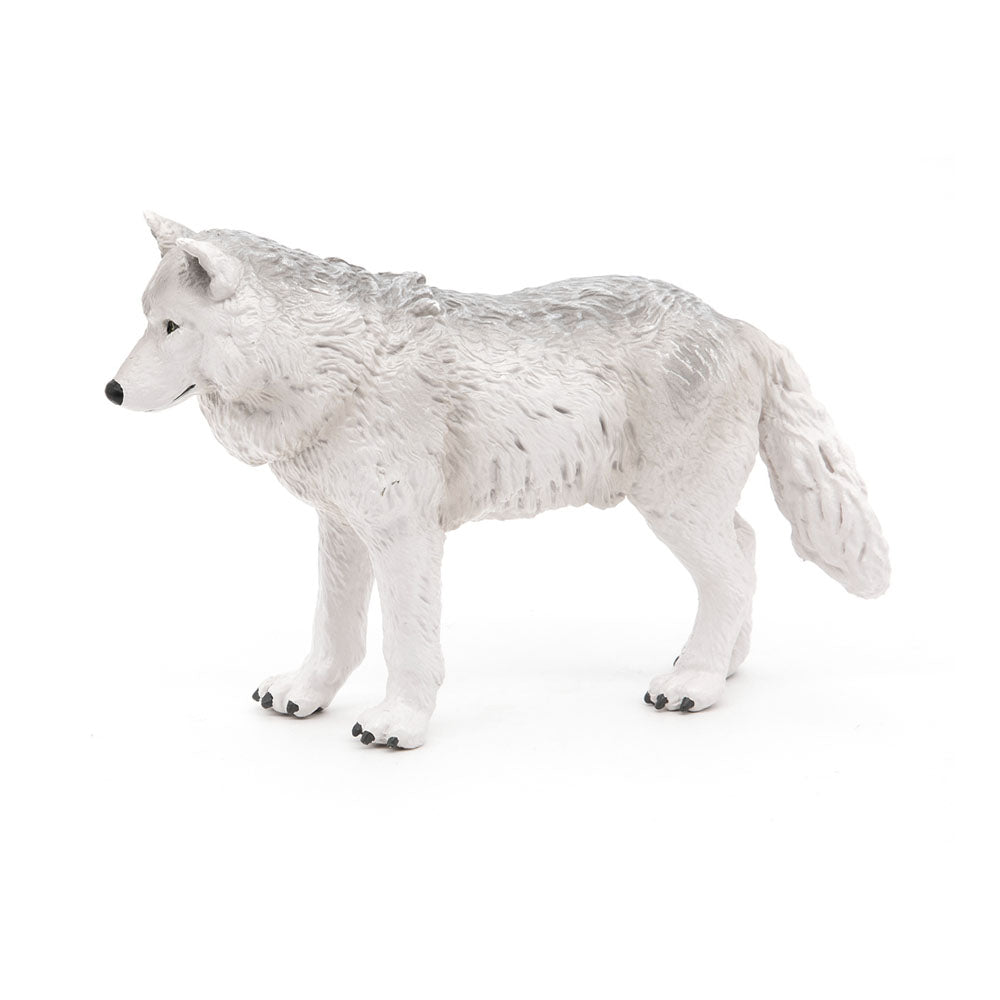 PAPO Wild Animal Kingdom Polar Wolf Toy Figure, White (50195)