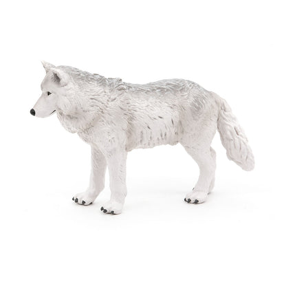 PAPO Wild Animal Kingdom Polar Wolf Toy Figure, White (50195)