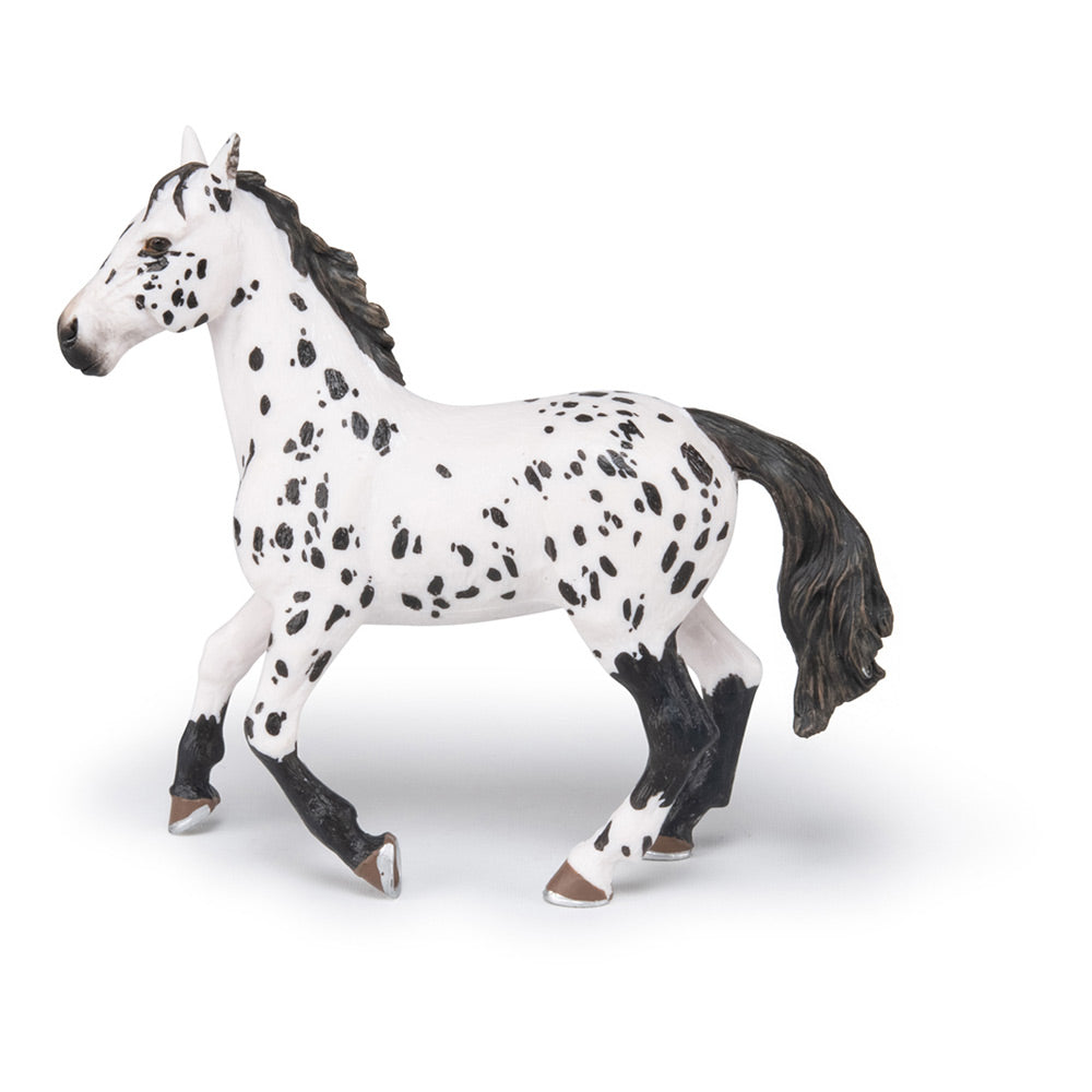 Papo -Handbemalt - Figuren -Pferd, Fohlen und Ponys -Appaloosa Pferd schwarz-51539-Sammelbar-Für Kinder - Geeignet für Jungen und Mädchen - Ab 3 Jahren