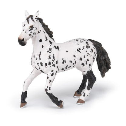 Papo -Handbemalt - Figuren -Pferd, Fohlen und Ponys -Appaloosa Pferd schwarz-51539-Sammelbar-Für Kinder - Geeignet für Jungen und Mädchen - Ab 3 Jahren