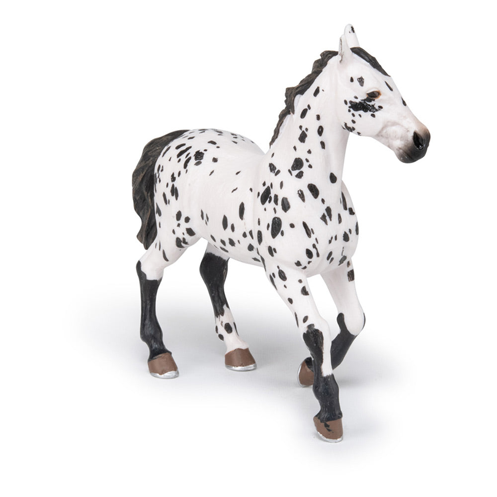 Papo -Handbemalt - Figuren -Pferd, Fohlen und Ponys -Appaloosa Pferd schwarz-51539-Sammelbar-Für Kinder - Geeignet für Jungen und Mädchen - Ab 3 Jahren