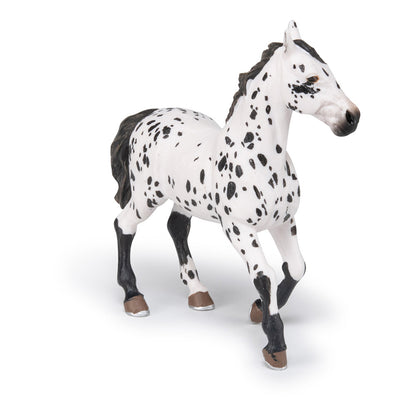 Papo -Handbemalt - Figuren -Pferd, Fohlen und Ponys -Appaloosa Pferd schwarz-51539-Sammelbar-Für Kinder - Geeignet für Jungen und Mädchen - Ab 3 Jahren