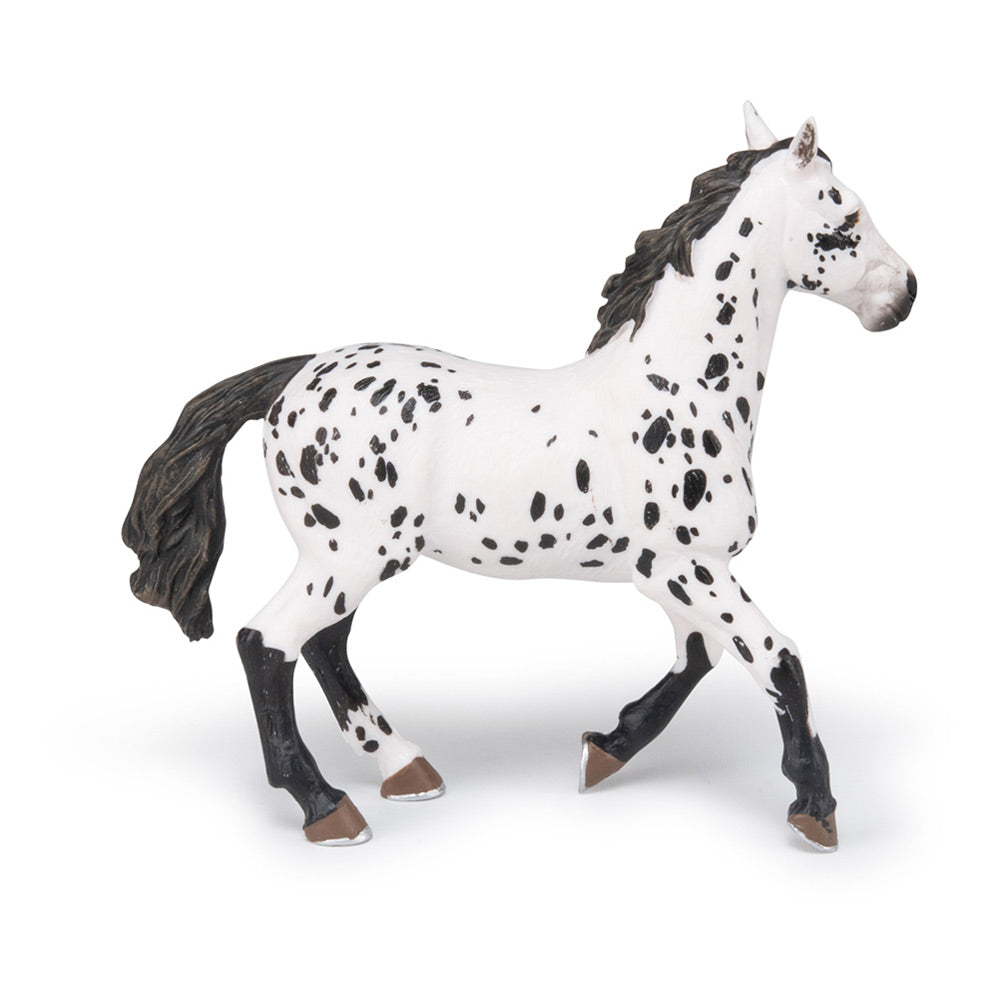 Papo -Handbemalt - Figuren -Pferd, Fohlen und Ponys -Appaloosa Pferd schwarz-51539-Sammelbar-Für Kinder - Geeignet für Jungen und Mädchen - Ab 3 Jahren