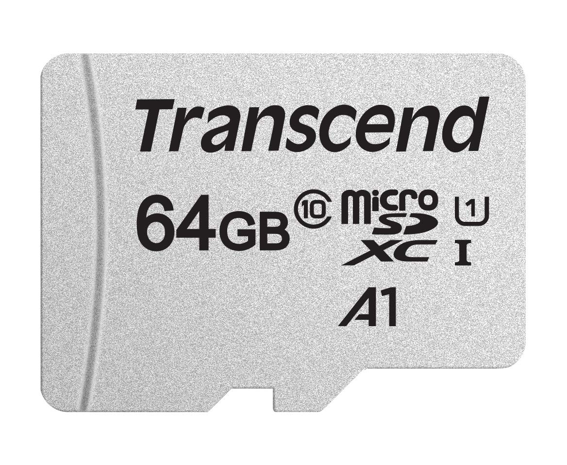 Transcend Scheda di memoria microSDXC 300S Classe 10 da 64 GB con fino a 95/45 MB/s (per smartphone, fotocamere digitali e console Nintendo) senza adattatore SD - TS64GUSD300S