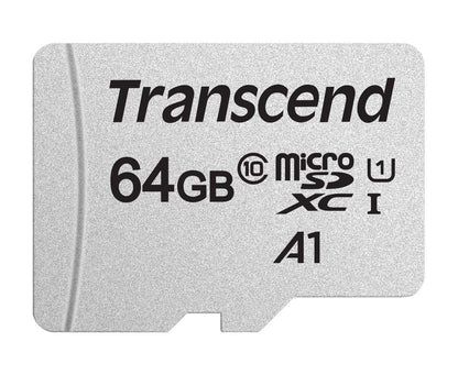 Transcend Scheda di memoria microSDXC 300S Classe 10 da 64 GB con fino a 95/45 MB/s (per smartphone, fotocamere digitali e console Nintendo) senza adattatore SD - TS64GUSD300S