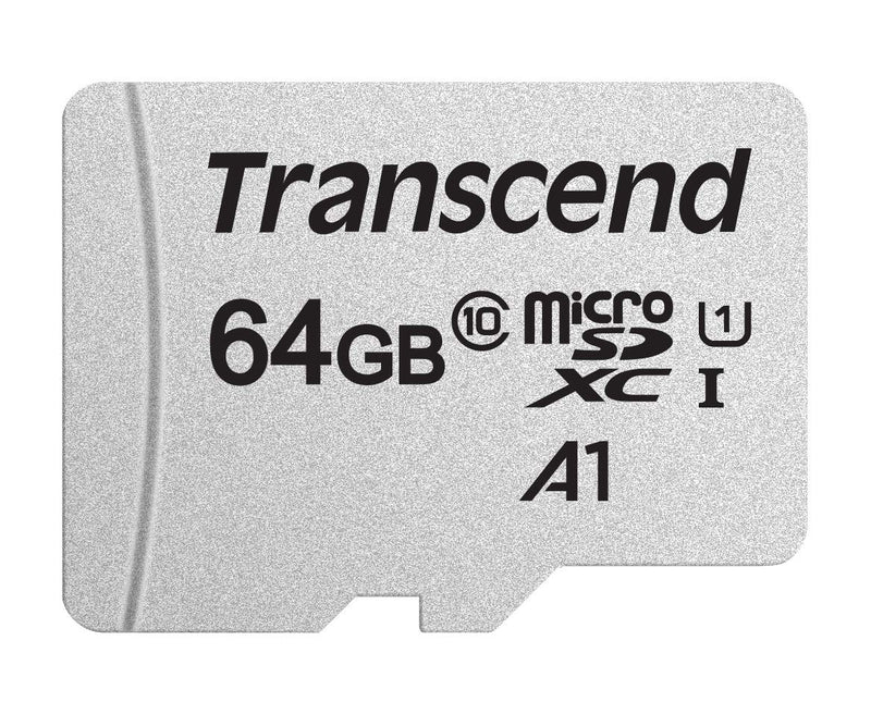 Transcend Scheda di memoria microSDXC 300S Classe 10 da 64 GB con fino a 95/45 MB/s (per smartphone, fotocamere digitali e console Nintendo) senza adattatore SD - TS64GUSD300S