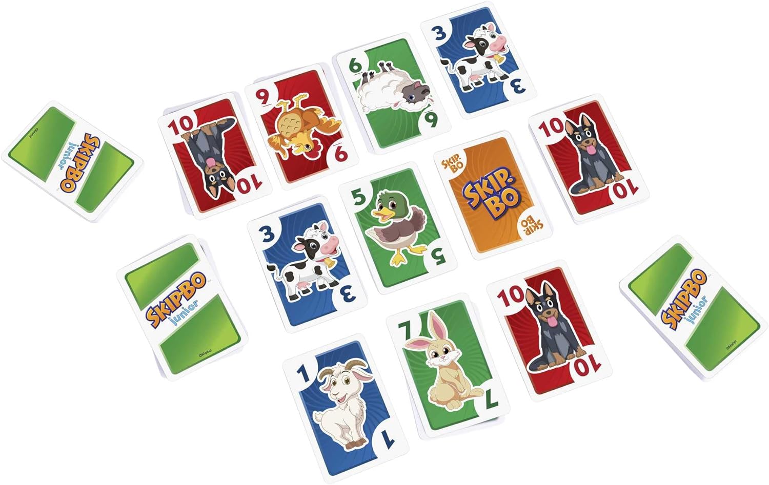 Skip Bo Junior Card Game in with 2 Levels of Play, 112 Cards, Sequencing Entertainment for 2 to 4 Players Ages 5 Years & Older, HHB37