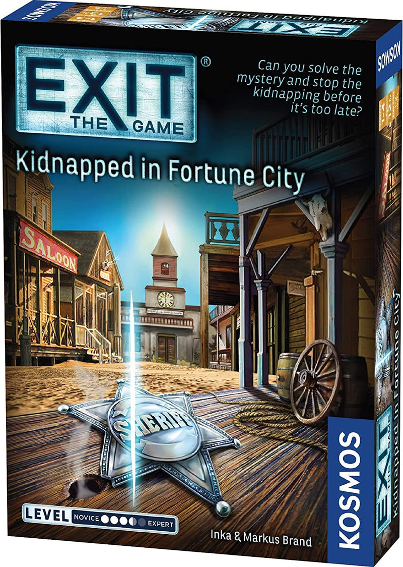 Thames & Kosmos - EXIT: Kidnapped In Fortune City - Level: 3.5/5 - Unique Escape Room Game - 1-4 Players - Puzzle Solving Strategy Board Games for Adults & Kids, Ages 12+ - 692861