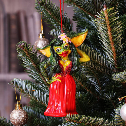 Nemesis Now Gremlins Greta in Red Dress Female Gremlin Hanging Ornament 13cm, Resin, Officially Licensed Gremlins Greta the Female Gremlin, Cast in the Finest Resin, Expertly Hand-Painted