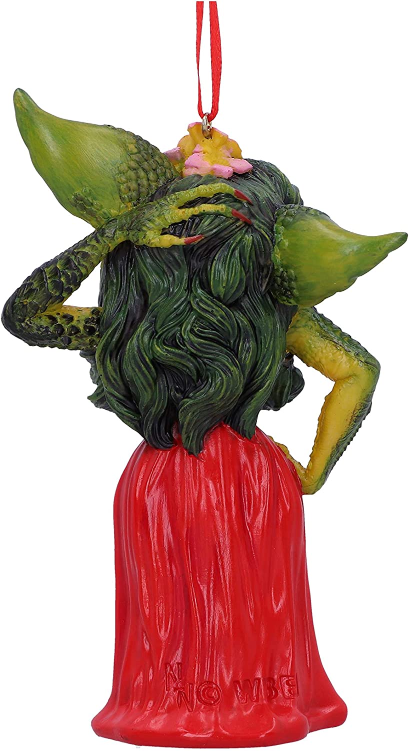 Nemesis Now Gremlins Greta in Red Dress Female Gremlin Hanging Ornament 13cm, Resin, Officially Licensed Gremlins Greta the Female Gremlin, Cast in the Finest Resin, Expertly Hand-Painted