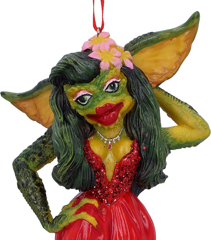 Nemesis Now Gremlins Greta in Red Dress Female Gremlin Hanging Ornament 13cm, Resin, Officially Licensed Gremlins Greta the Female Gremlin, Cast in the Finest Resin, Expertly Hand-Painted