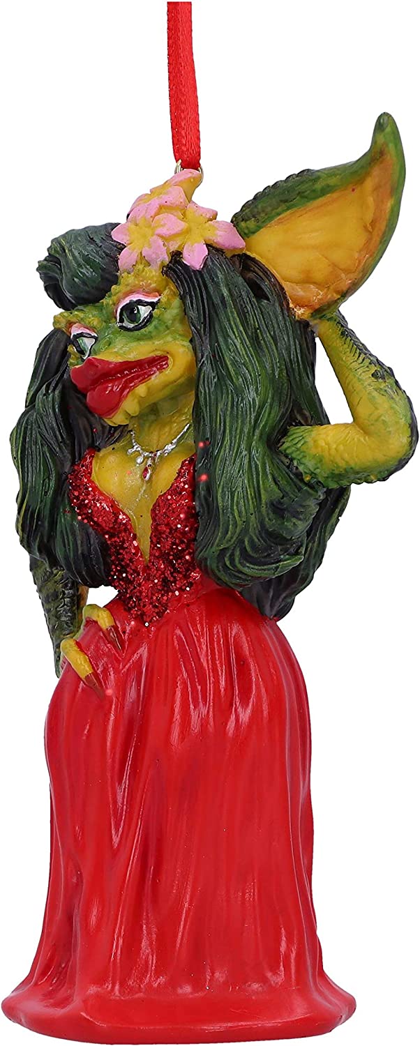 Nemesis Now Gremlins Greta in Red Dress Female Gremlin Hanging Ornament 13cm, Resin, Officially Licensed Gremlins Greta the Female Gremlin, Cast in the Finest Resin, Expertly Hand-Painted