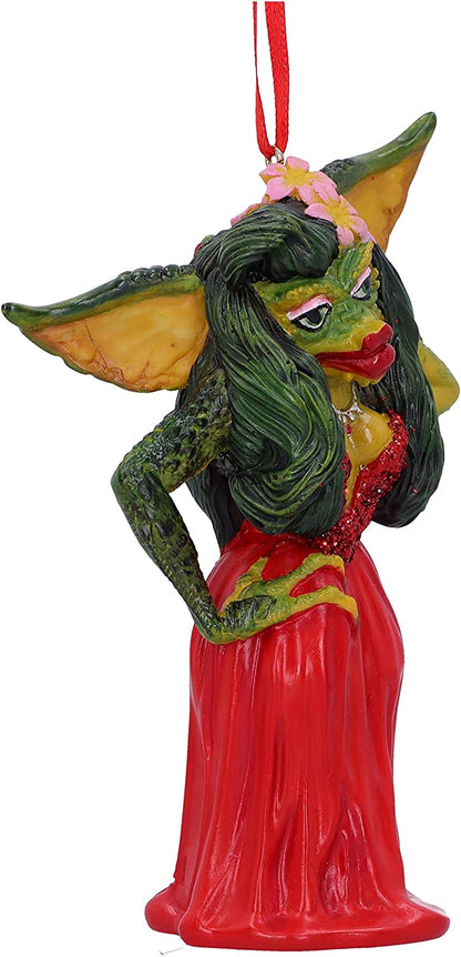 Nemesis Now Gremlins Greta in Red Dress Female Gremlin Hanging Ornament 13cm, Resin, Officially Licensed Gremlins Greta the Female Gremlin, Cast in the Finest Resin, Expertly Hand-Painted