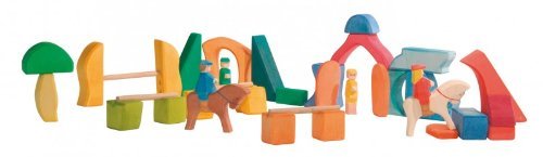 Ostheimer - Houten Blokken Regenboog Manege Set